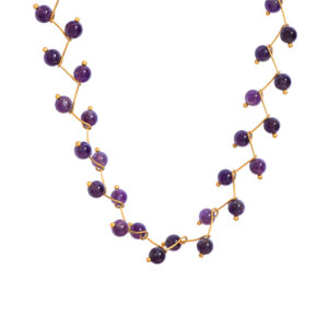 Stunning Stainless Steel Multi Stone Gold Necklace Boho Style
