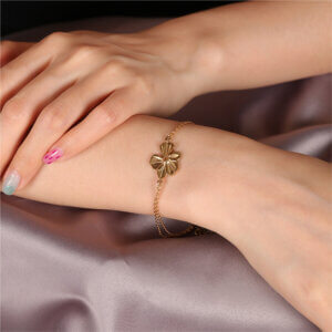 18K Gold Plated Double Layer Bracelets with Different Charms