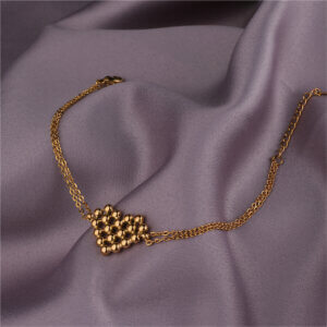 18K Gold Plated Double Layer Bracelets with Different Charms