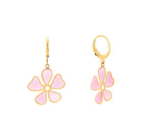 Transparent Enamel Flower Earrings in Soft Summer Colors