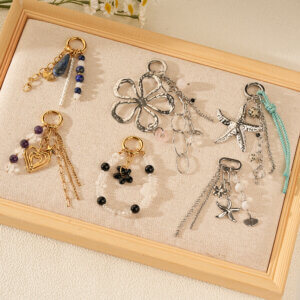 Modern Decorative Keychains with Multi Style Charm Elements