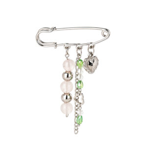 Multifunctional Stainless Steel Charm Brooch With Stone Details