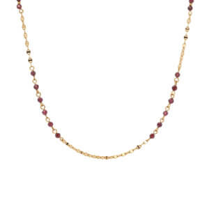 18k Gold Plated Stainless Steel Mini Stone Bead Necklace